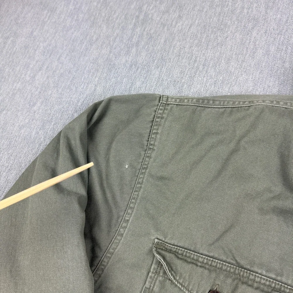 Levis Shirt Jacket Mens XL Green Sherpa Lined Canvas Shacket‎ Button Up Coat